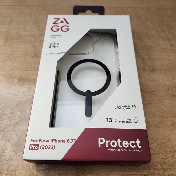ZAGG Piccadilly Snap Case For iPhone 15 Pro Max - Clear/Black - Picture 1 of 7